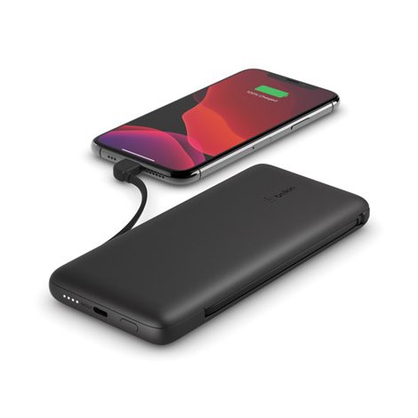 Belkin | BOOST CHARGE Plus Power Bank | 10000 mAh | Integrated LTG and USB-C cables | Black - 4